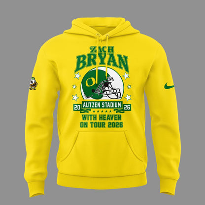 02.12. Perfect Hoodie Zach Bryan x Oregon Football - With Heaven On Tour 2026 Hoodie