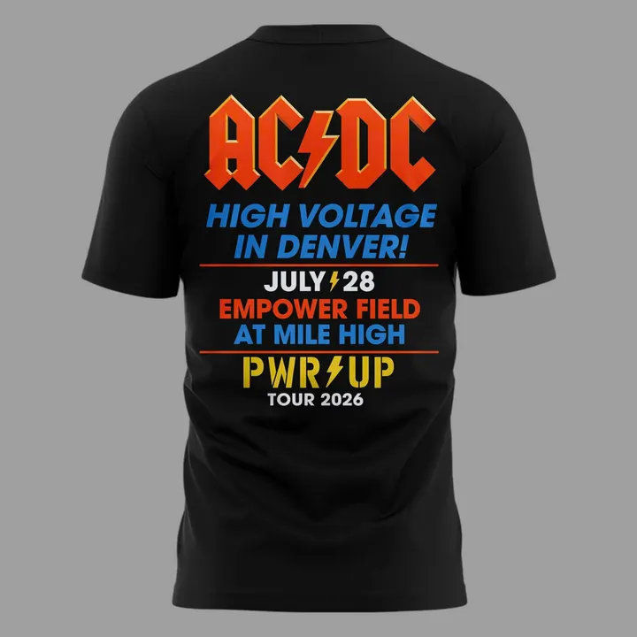 05.03. New Black Shirt AC/DC - Exclusive Denver Event Shirt - Power Up Tour 2026 T-Shirt