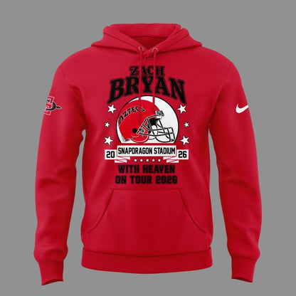 02.07. Perfect Hoodie Zach Bryan x San Diego State Football - With Heaven On Tour 2026 Hoodie