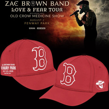 2. Zac Brown Band x Boston Red Sox Fenway Park - Love & Fear Tour Red Tee