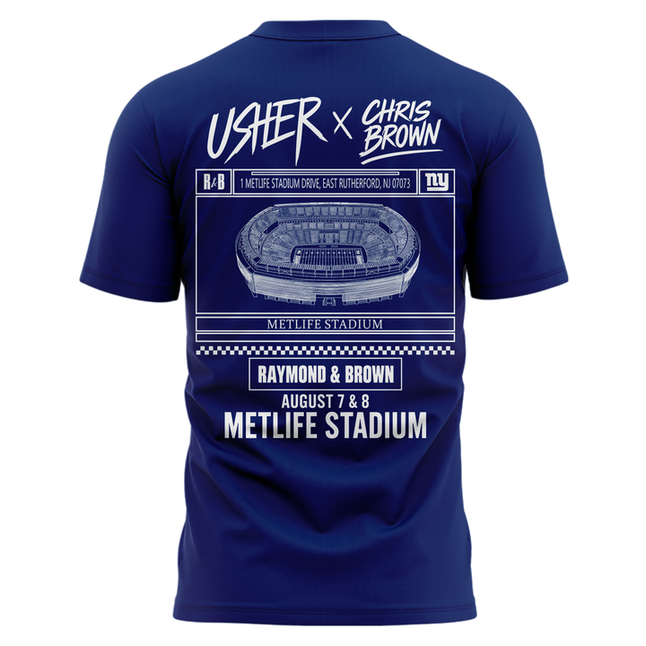 Limited Edition New York Giants x Usher & Chris Brown 2026 T-shirt