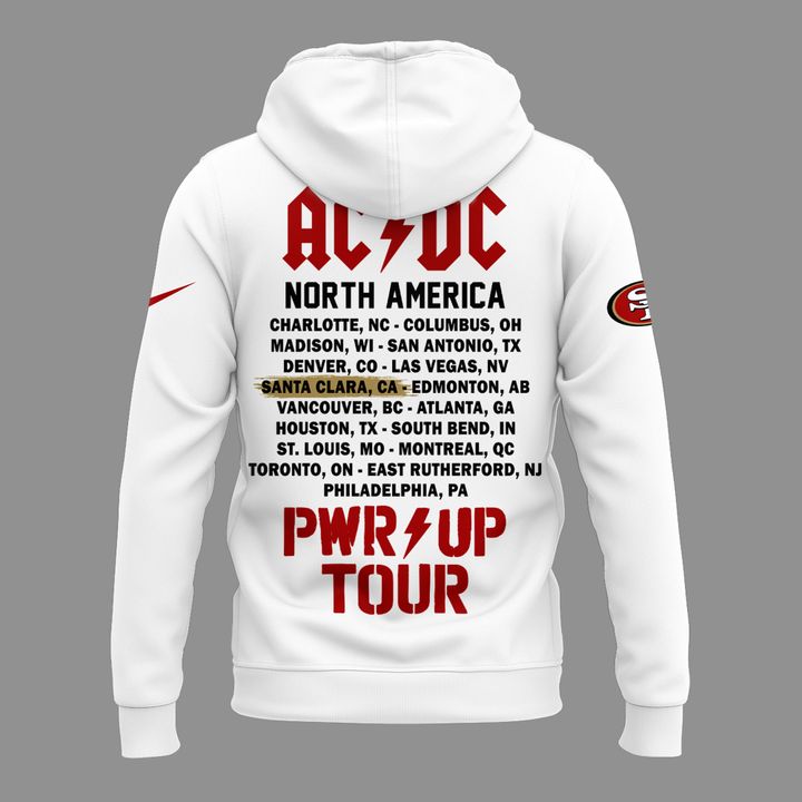 04.2. White Hoodie AC/DC - North America Power Up Tour 2026 Hoodie