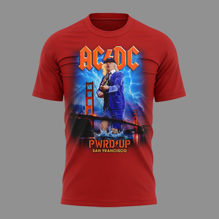 01.08. New Red Shirt AC/DC - San Francisco, CA Event Shirt - Power Up Tour 2026 T-Shirt