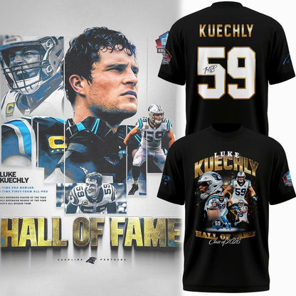 Carolina Panthers Luke Kuechly Hall of Fame Class of 2026 Collage T-Shirt