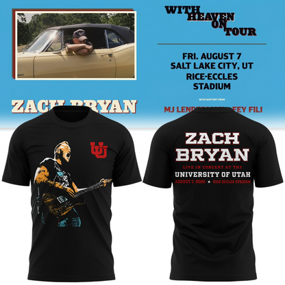 Exclusive Version Utah Utes Football x Zach Bryan Black T-Shirt 2026