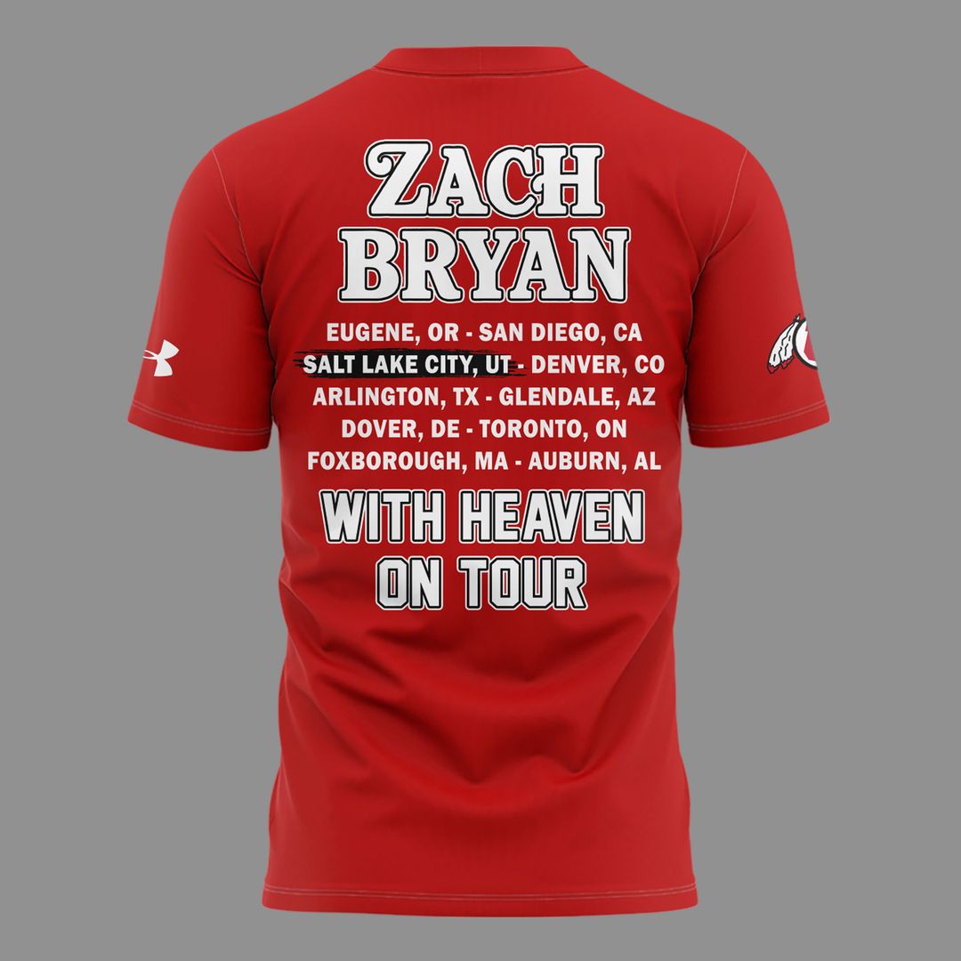 01.05. Zach Bryan x Utah Utes Football - With Heaven On Tour 2026 T-Shirt