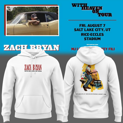 Exclusive Version Utah Utes Football x Zach Bryan White Hoodie 2026