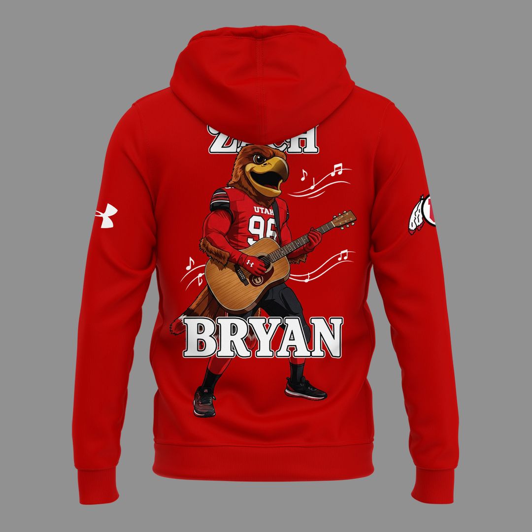 01.10. Limited Edition Zach Bryan x Utah Utes Football - With Heaven On Tour 2026 Hoodie