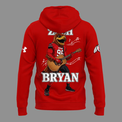 01.10. Limited Edition Zach Bryan x Utah Utes Football - With Heaven On Tour 2026 Hoodie