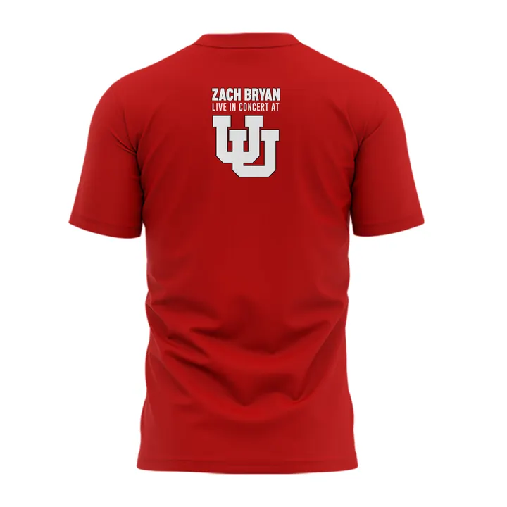 01.03. Limited Edition Zach Bryan x Utah Utes Football - With Heaven On Tour 2026 T-Shirt