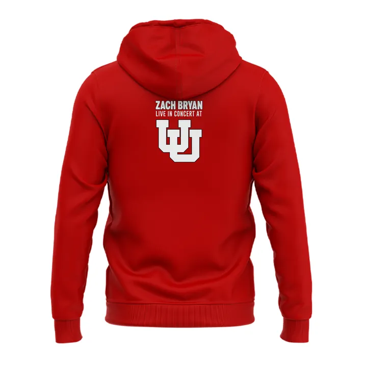 02.05. New Red Hoodie Zach Bryan x Utah Football - With Heaven On Tour 2026 Hoodie