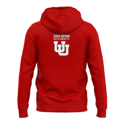 02.05. New Red Hoodie Zach Bryan x Utah Football - With Heaven On Tour 2026 Hoodie