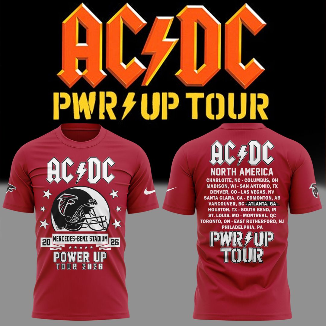 01. New Shirt AC/DC x Atlanta Falcons - Power Up Tour 2026 T-Shirt
