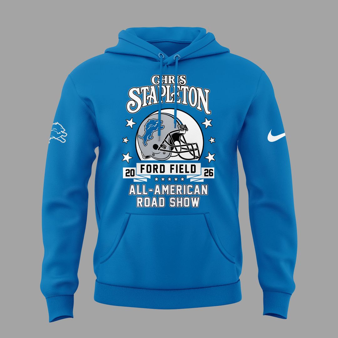 16. New Blue Hoodie Chris Stapleton x Detroit Lions - All American Road Show Hoodie