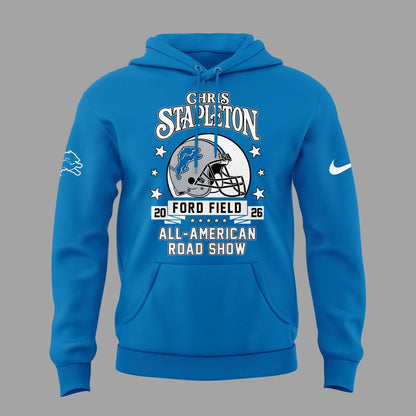 16. New Blue Hoodie Chris Stapleton x Detroit Lions - All American Road Show Hoodie
