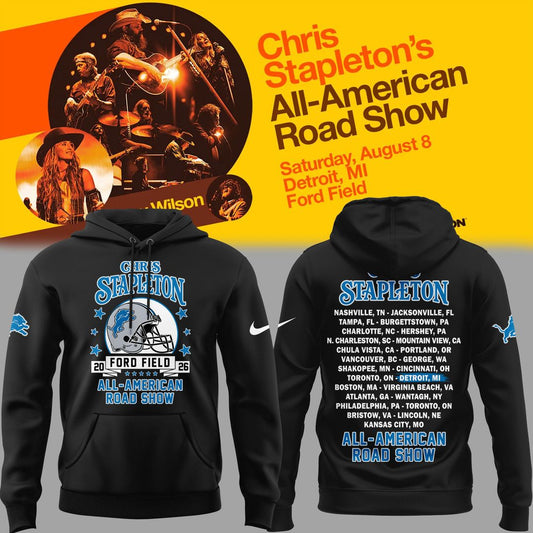 20. Black Hoodie Chris Stapleton x Detroit Lions - All American Road Show Hoodie