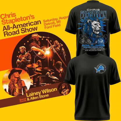 Limited Edition Chris Stapleton x Detroit Lions Event Black T-Shirt