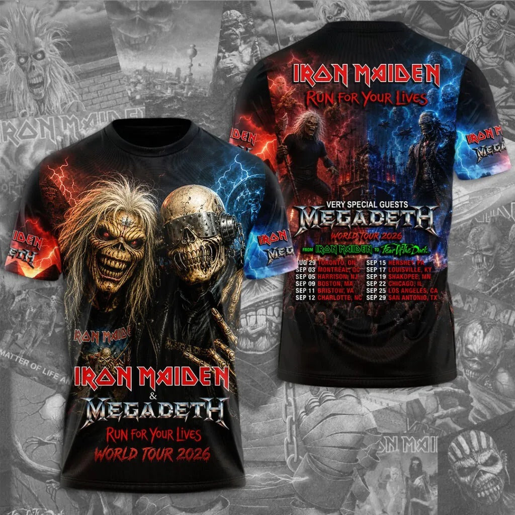 Iron Maiden - Run For Your Lives - World Tour 2026 T-shirt
