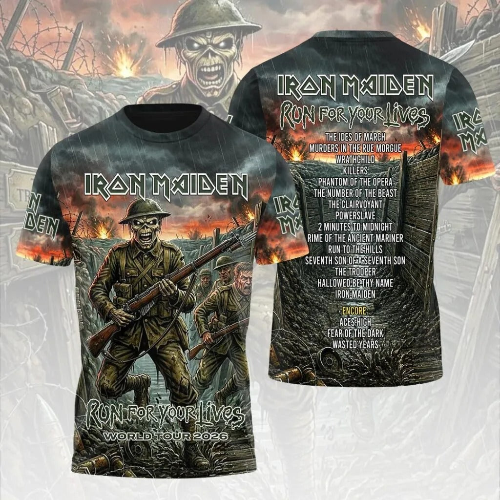 Iron Maiden - Run For Your Lives - World Tour 2026 T-shirt