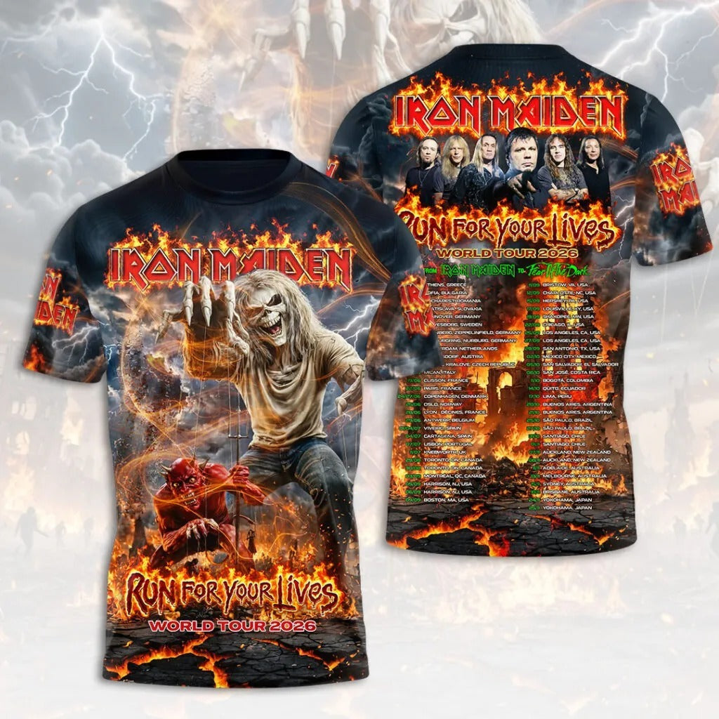 Iron Maiden - Run For Your Lives - World Tour 2026 Limited Edition T-shirt