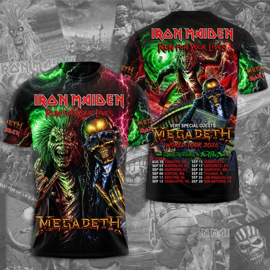 Iron Maiden - Run For Your Lives - World Tour 2026 T-shirt