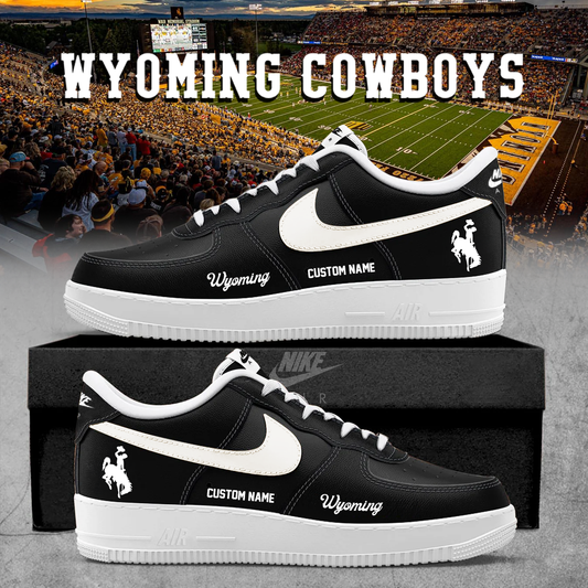 2025 Wyoming Cowboys Dark Mode Black Shoes