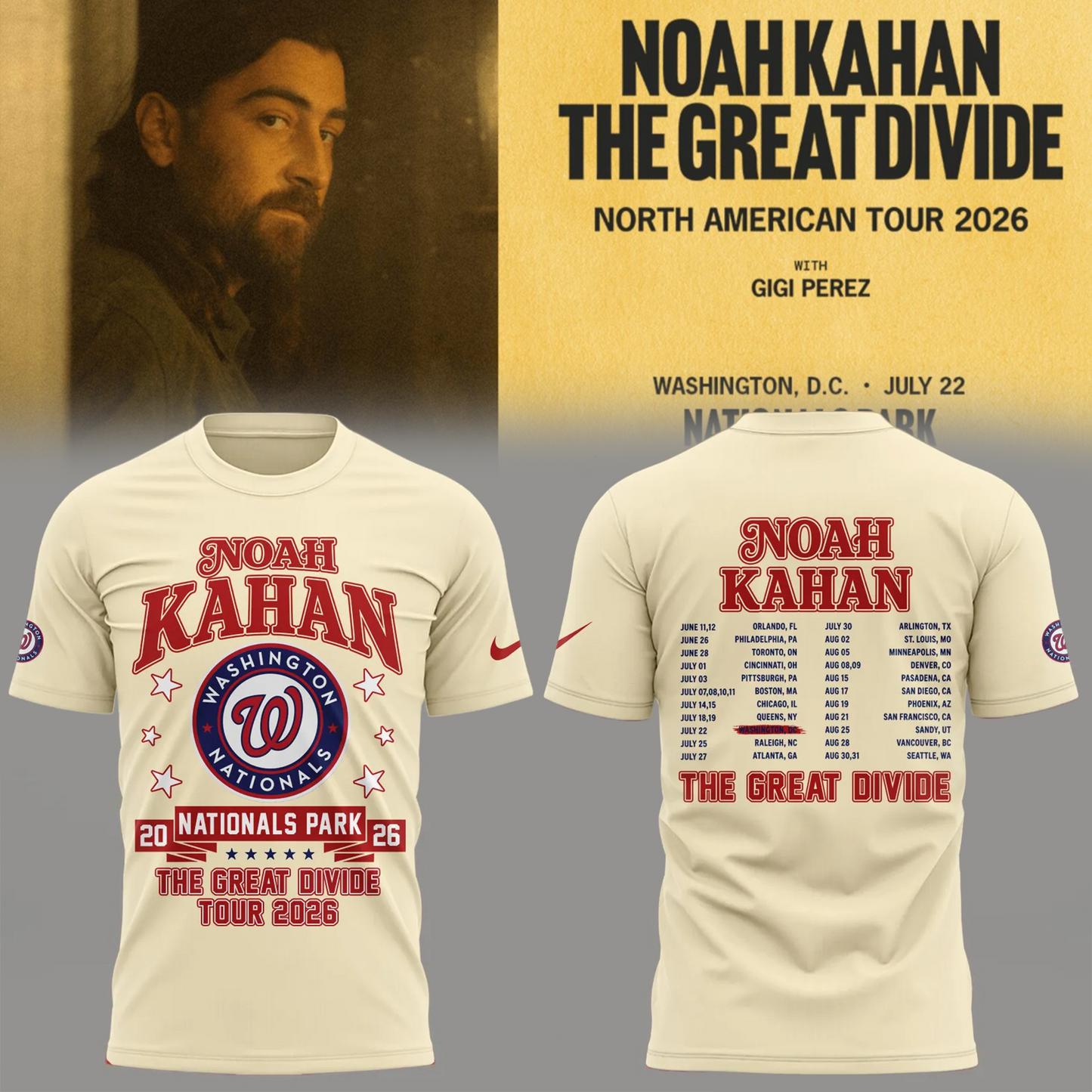 Limited Edition The Great Divide Tour 2026 At Washington Nationals Shirt