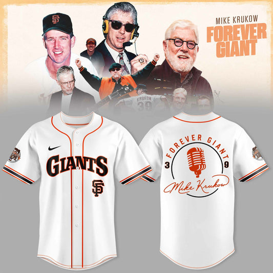 _SF Gnts 39 Years Mike Krukow Forever Giants 3D All-Over Print Baseball Jersey V1