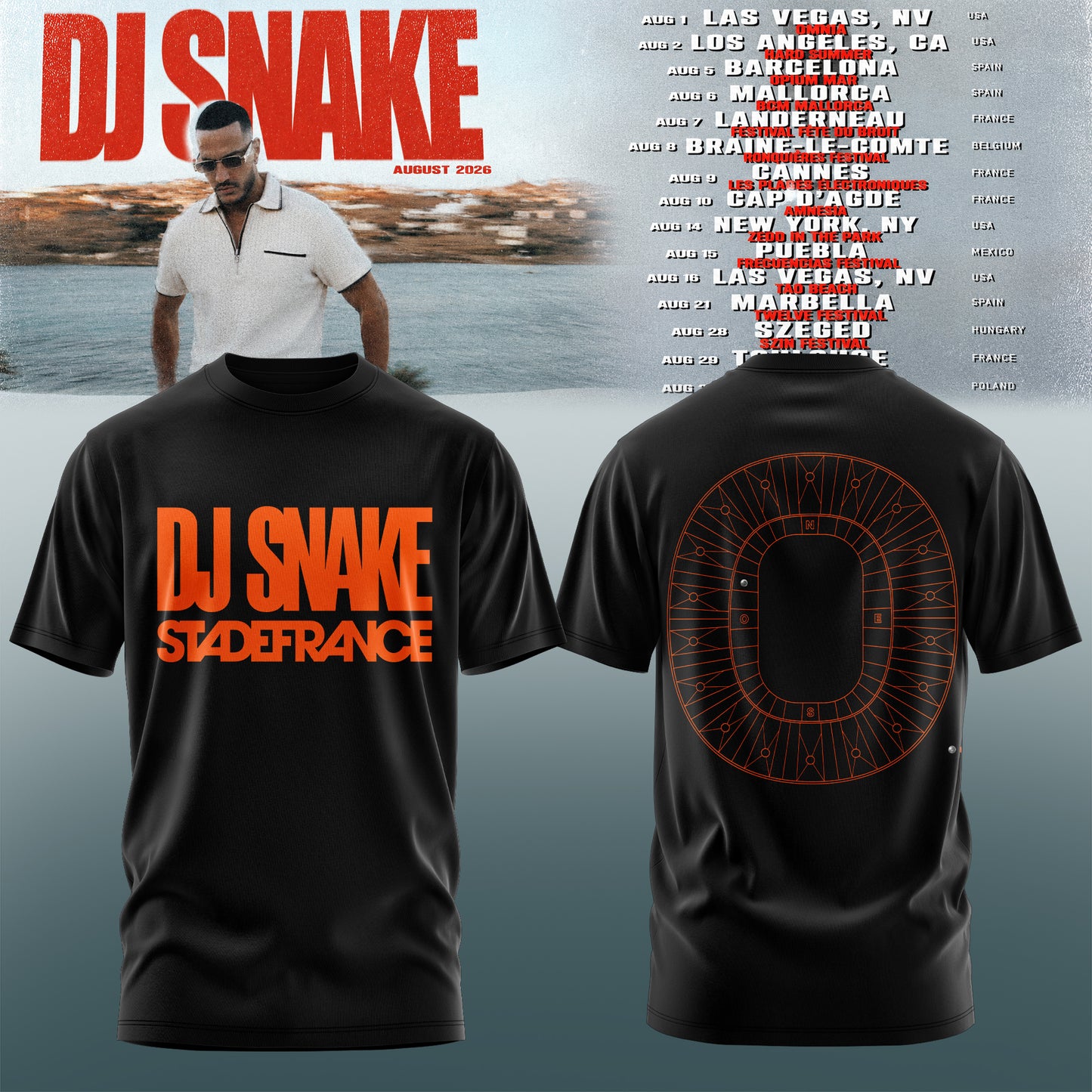 _DJ Snake 2026 Tour Premium Graphic T-Shirt V4