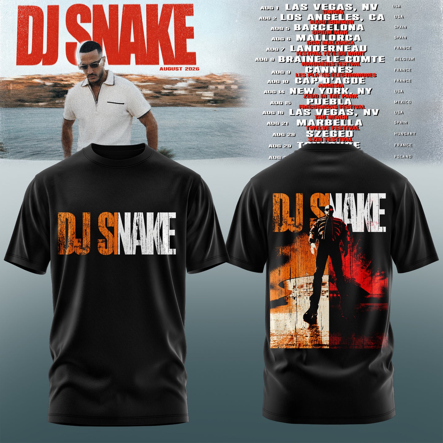 _DJ Snake 2026 Tour Premium Graphic T-Shirt V2