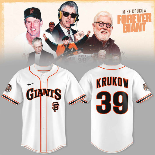 _SF Gnts 39 Years Mike Krukow Forever Giants 3D All-Over Print Baseball Jersey V2