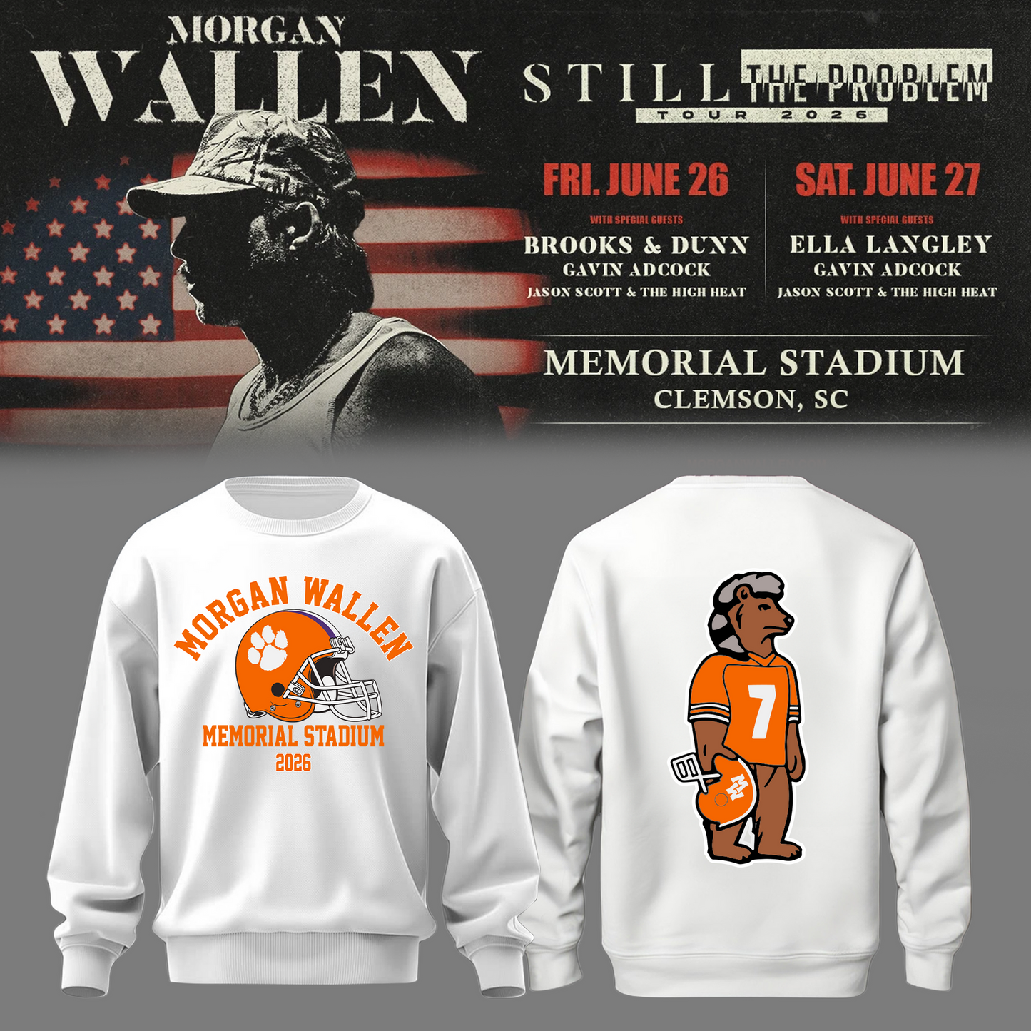 MW x Clemson Tigers Football - Still The Problem Tour 2026 Sweatshirt