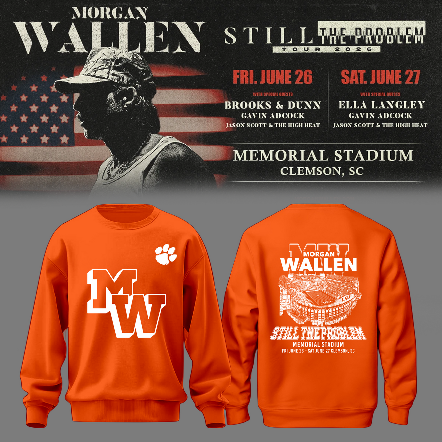 MW x Clemson Tigers Football - Still The Problem Tour 2026 Sweatshirt