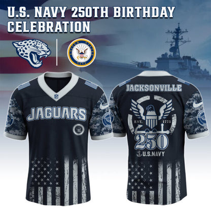 Jacksonville Jaguars x U.S. NAVY 250TH Birthday Special Edition Jersey - Tycheco