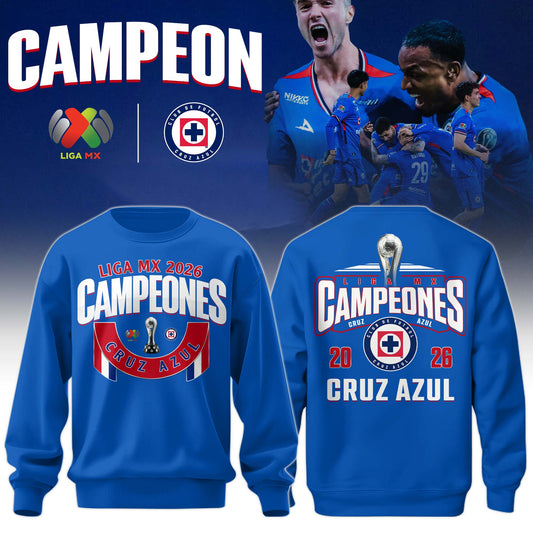 Cruz Azul 2026 Campeones Royal Blue Sweatshirt