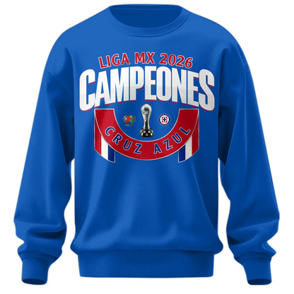 Cruz Azul 2026 Campeones Royal Blue Sweatshirt