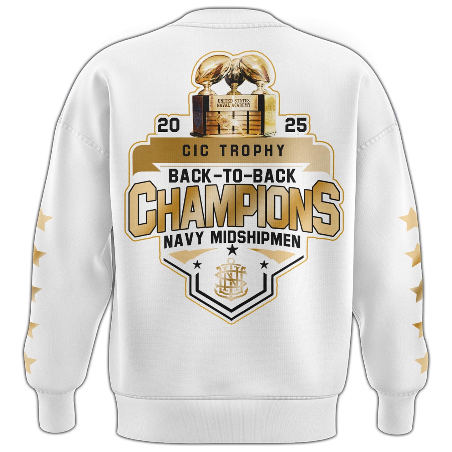 Navy Midshipmen Special Back to Back CIC trophy Champions 2025 Sweatshirt