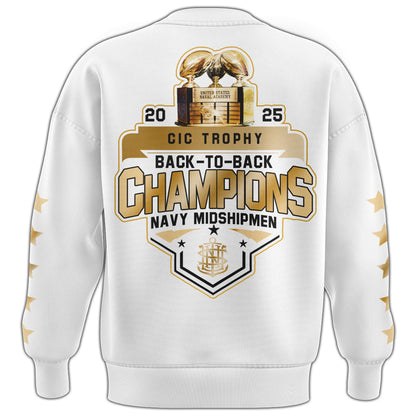 Navy Midshipmen Special Back to Back CIC trophy Champions 2025 Sweatshirt