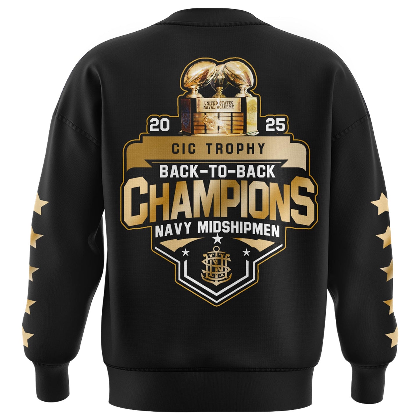 Navy Midshipmen Special Back to Back CIC trophy Champions 2025 Sweatshirt