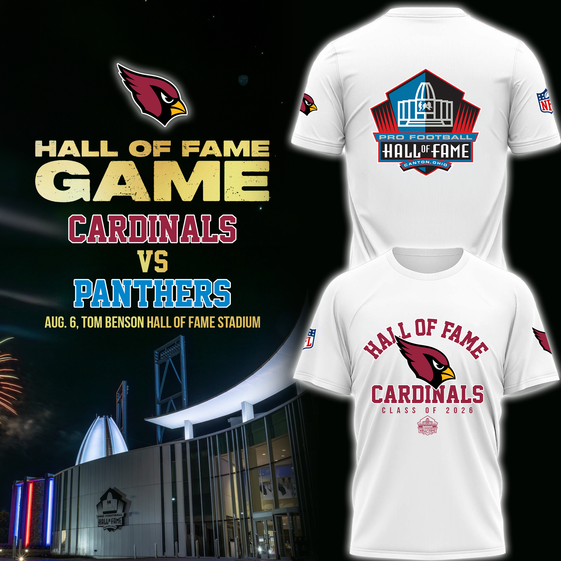 Arizona Cardinals - Hall of Fame Game 2026 Limited Edition Tshirt