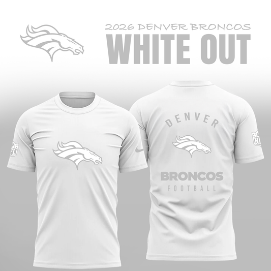 Denver Broncos "2026 White Out" Limited Edition T-Shirt