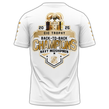 Navy Midshipmen Special Back to Back CIC trophy Champions 2025 T.shirt