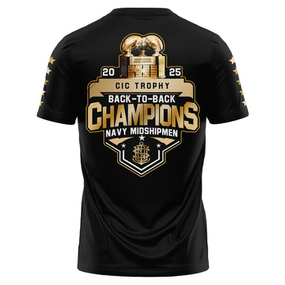 Navy Midshipmen Special Back to Back CIC trophy Champions 2025 T-Shirt