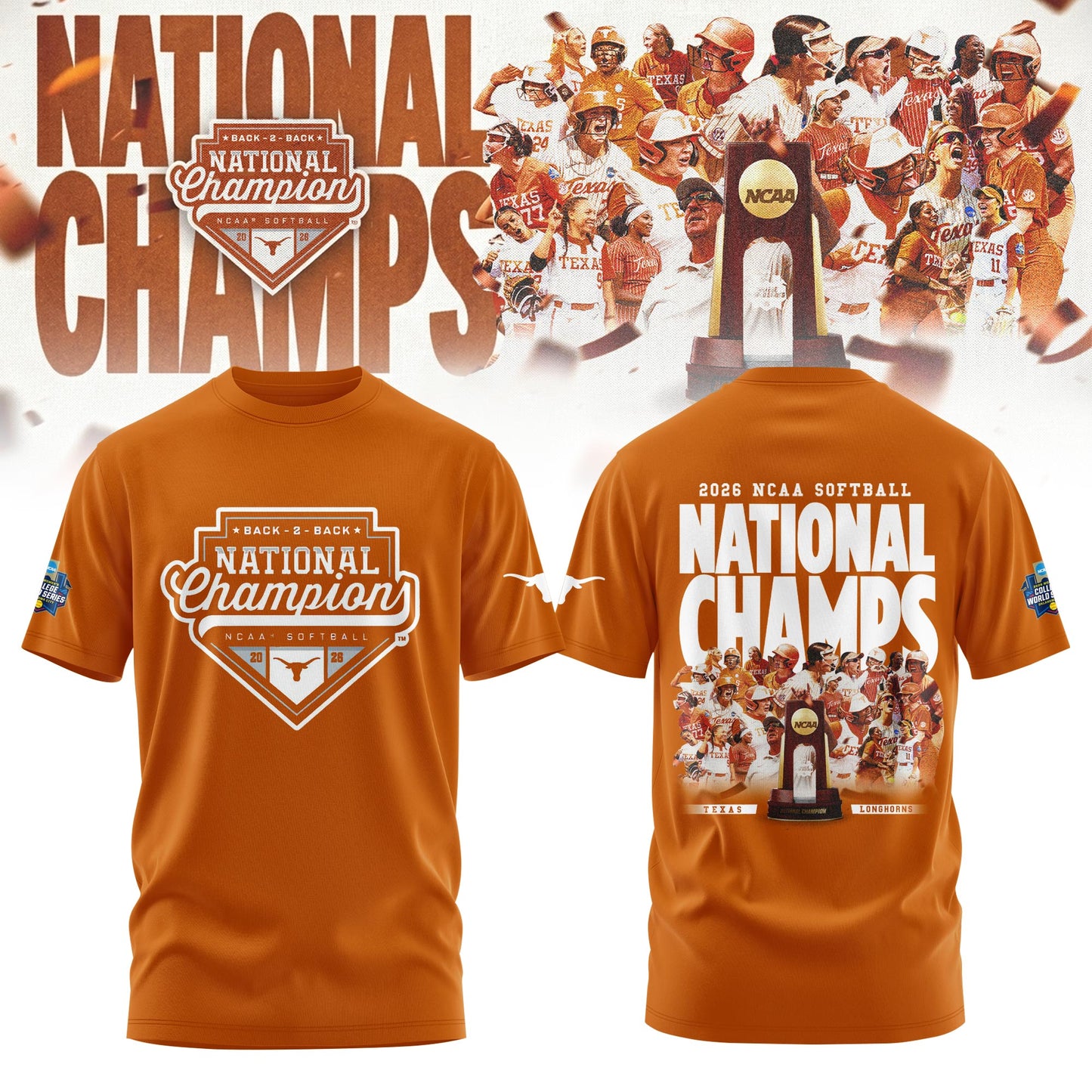 .2026 WCWS Back-To-Back National Champions Tshirt