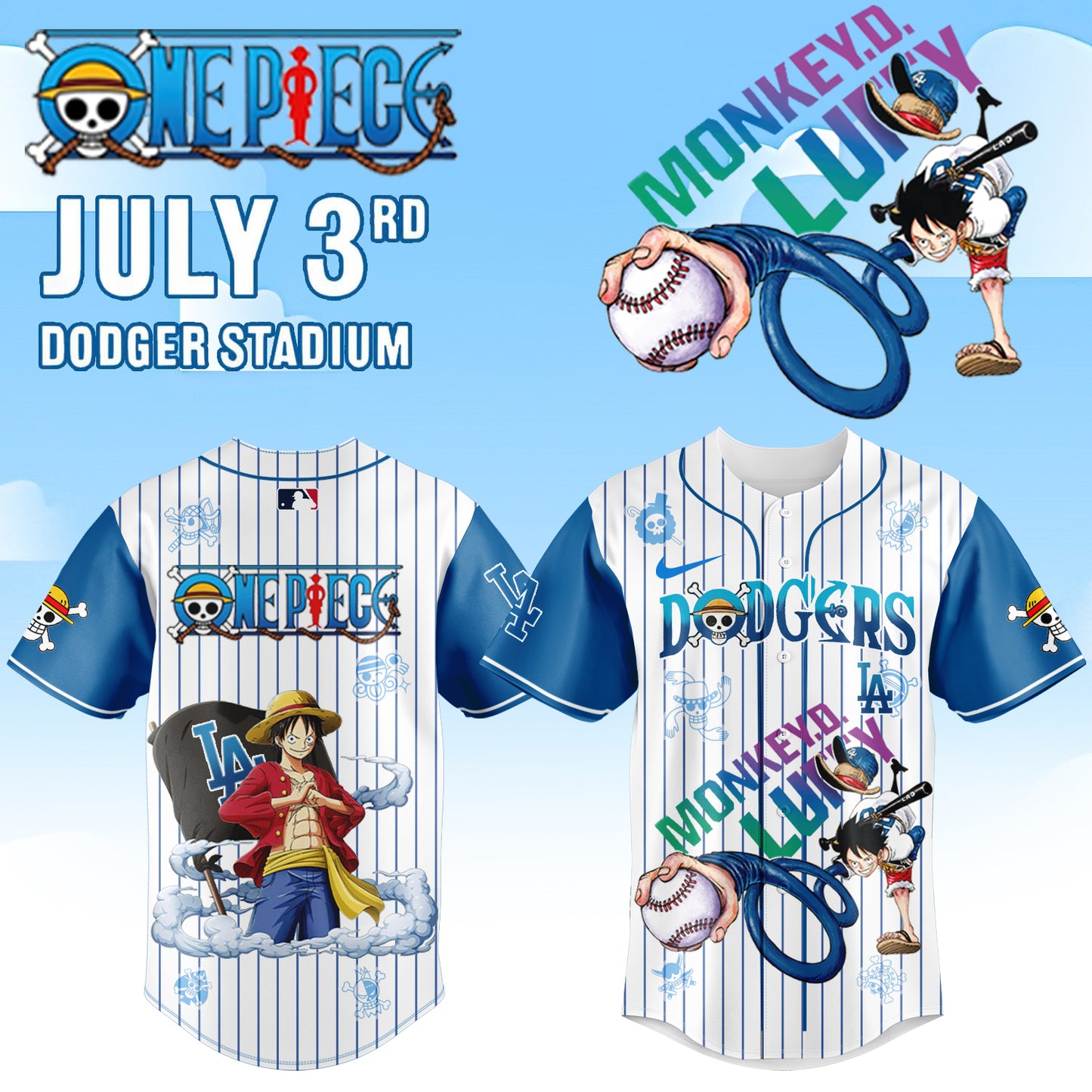 .Los Angeles Dodgers _ ONE PIECE Night Limited Jersey 2025
