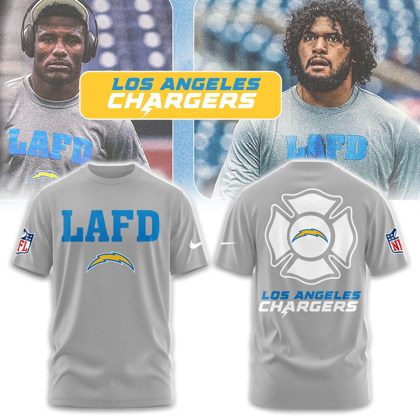 Los Angeles Chargers LAFD 2025 Tshirt V2