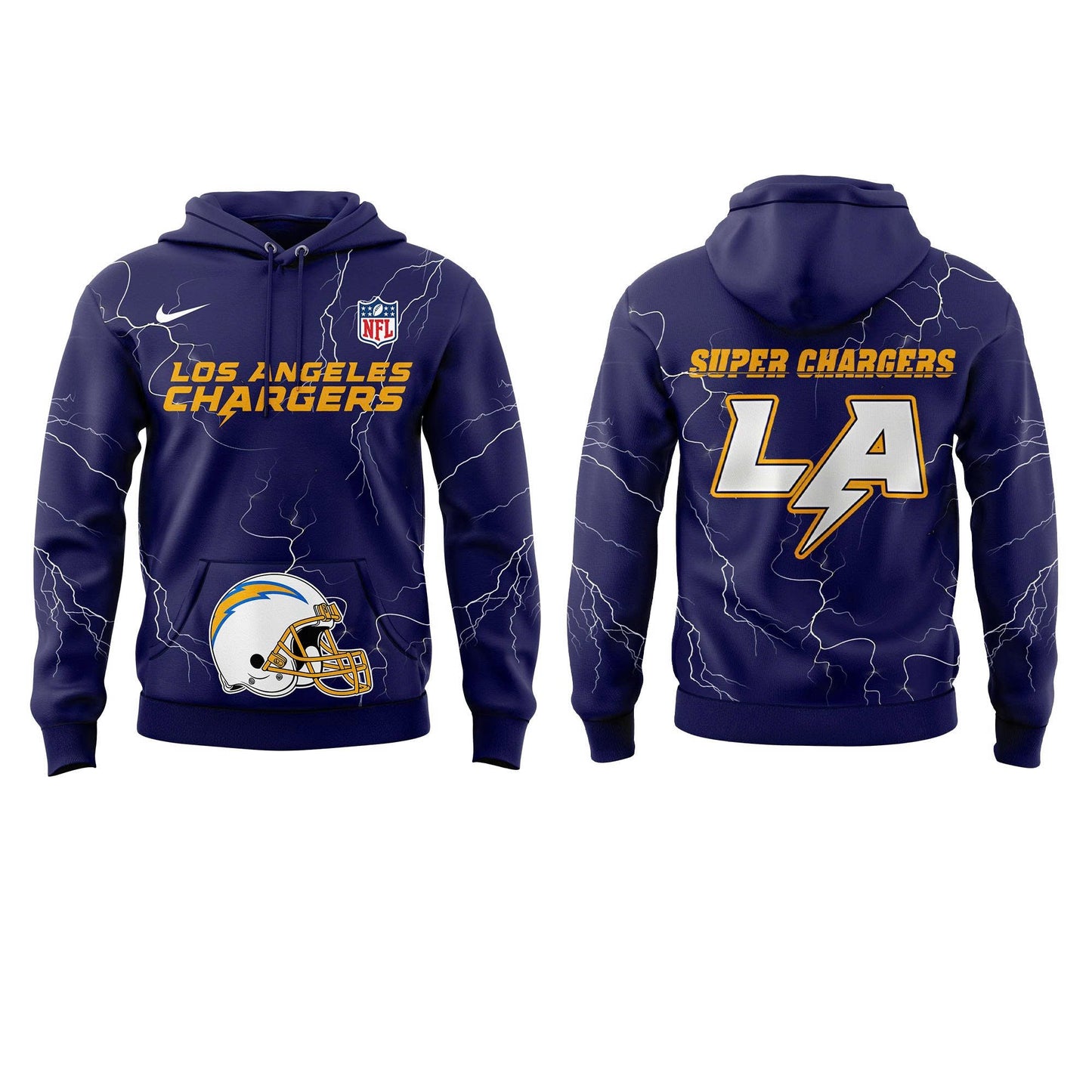 Los Angeles Chargers Super Chargers Hoodie Combo