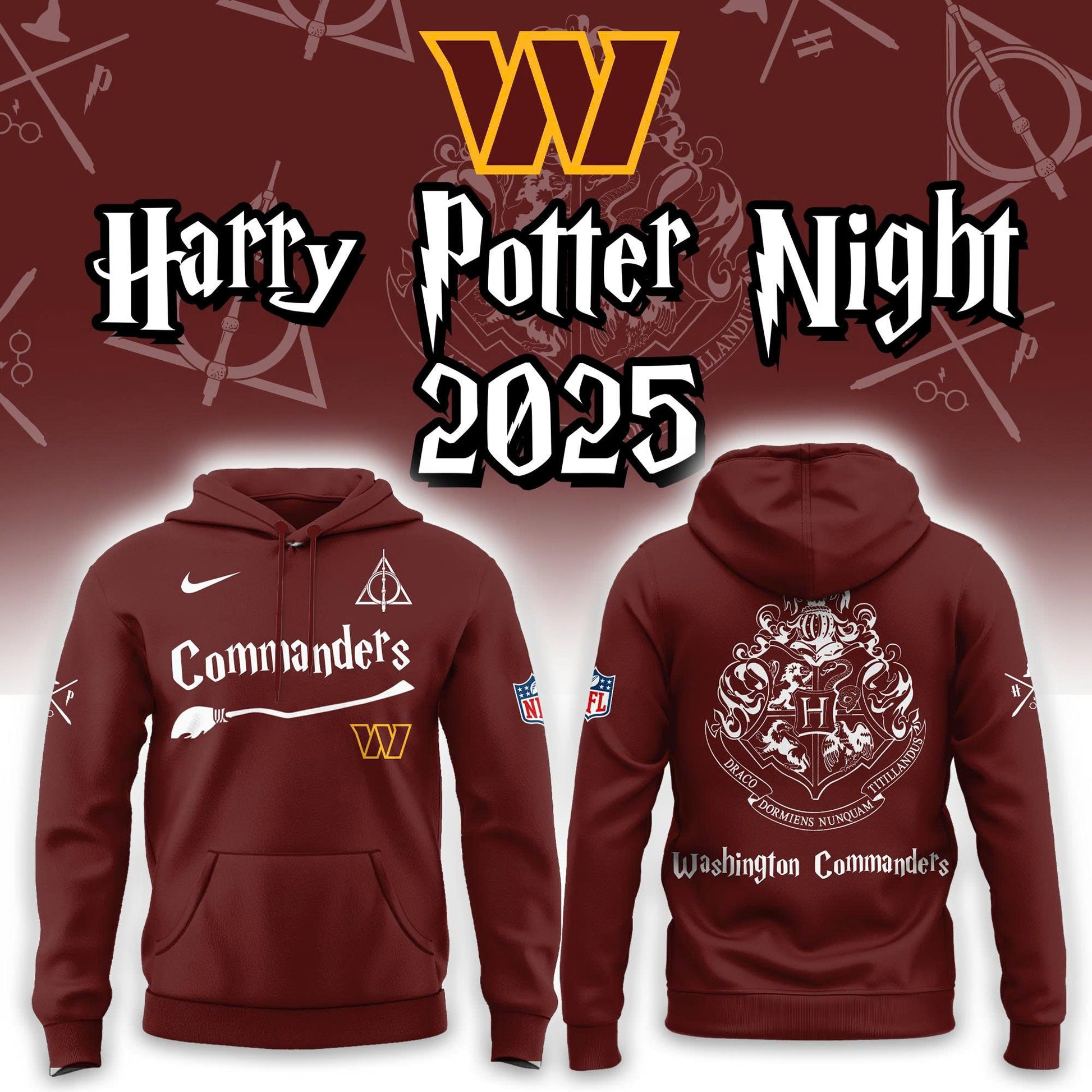 Washington Commanders Harry Potter 2025 Hoodie