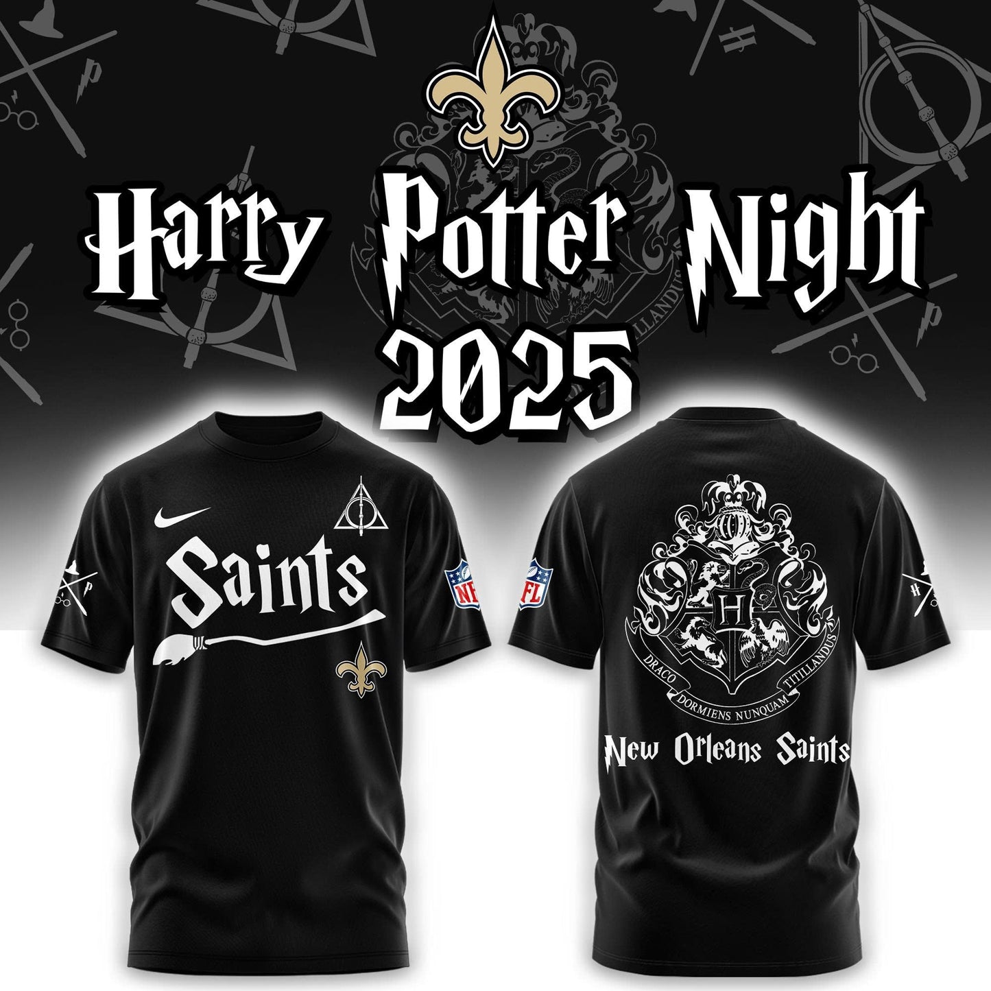 New Orleans Saints Harry Potter 2025 Combo T-Shirt