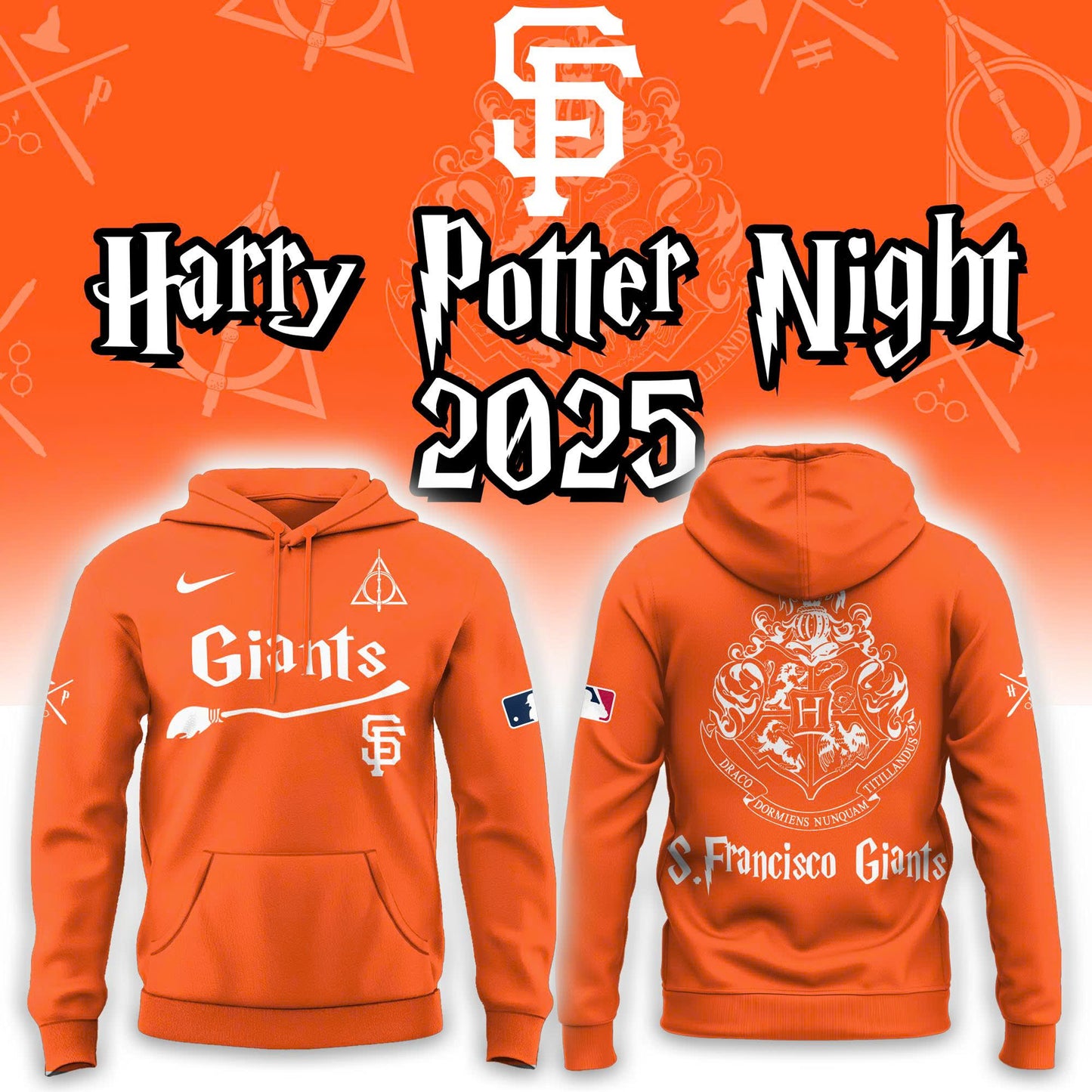 2026 San Francisco Giants x Harry Potter Hoodie Jogger And Cap Outfit Orange